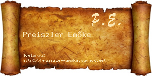 Preiszler Emőke névjegykártya