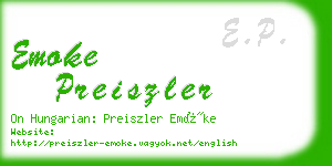 emoke preiszler business card